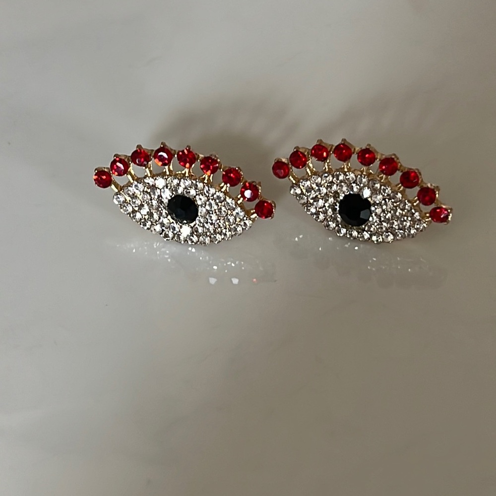 Rhinestone Evel Eye Earrings